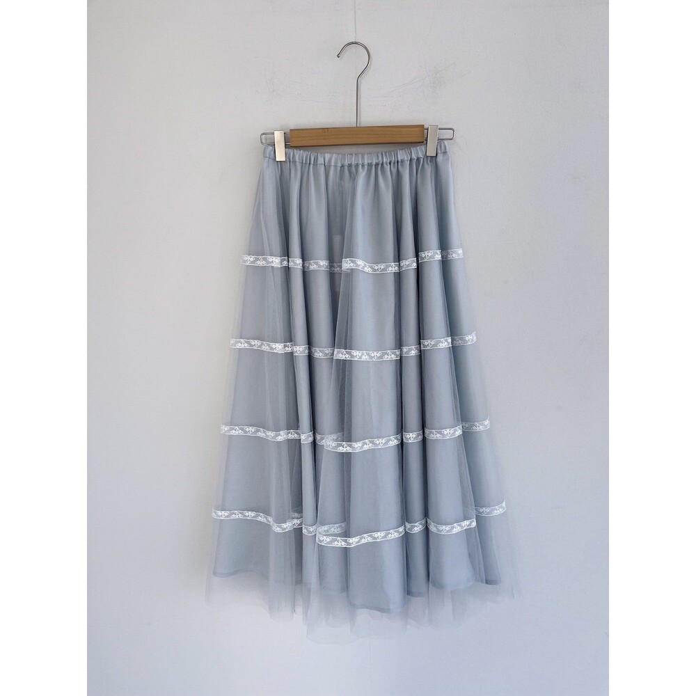 Dust Blue A-Line Lace Skirt Size Small
